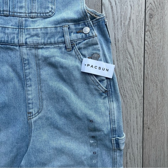 PacSun Classic Light Blue Denim Overalls - Picture 2 of 7